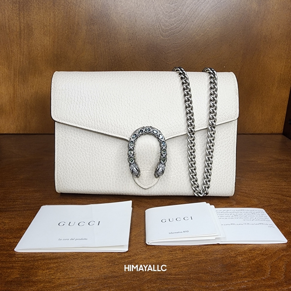 GUCCI DIONYSUS LEATHER WALLET ON CHAIN